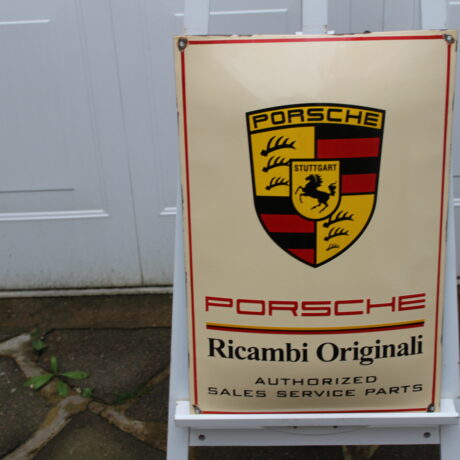 PORSCHE RICAMBI ORIGINALI Enamel Sign Q S Memorabilia