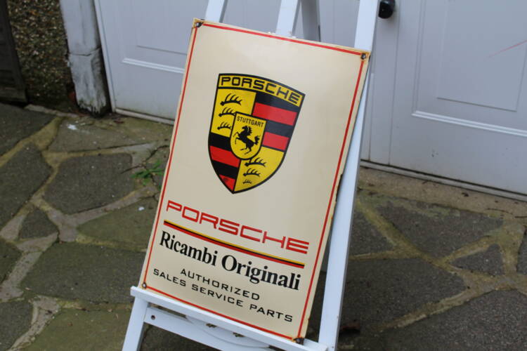 PORSCHE RICAMBI ORIGINALI Enamel Sign