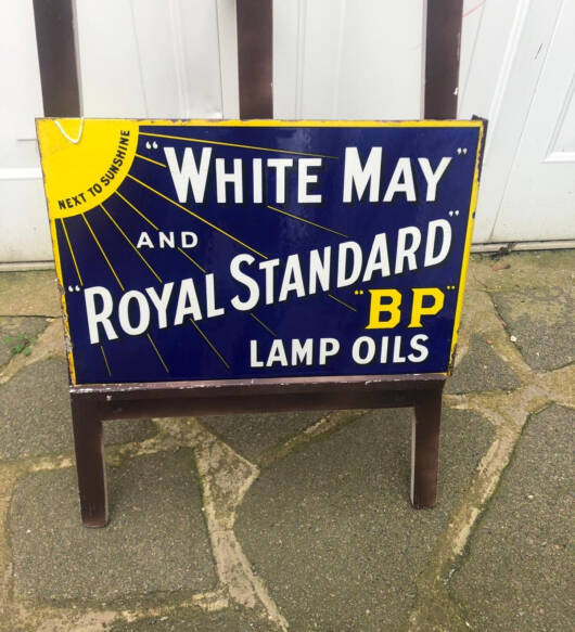 WHITE MAY & ROYAL STANDARD BP LAMP OIL Sign