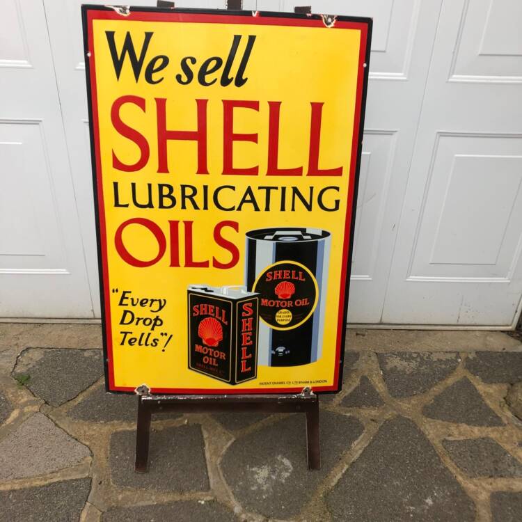 SHELL "We Sell Shell Lubricating Oils" Sign