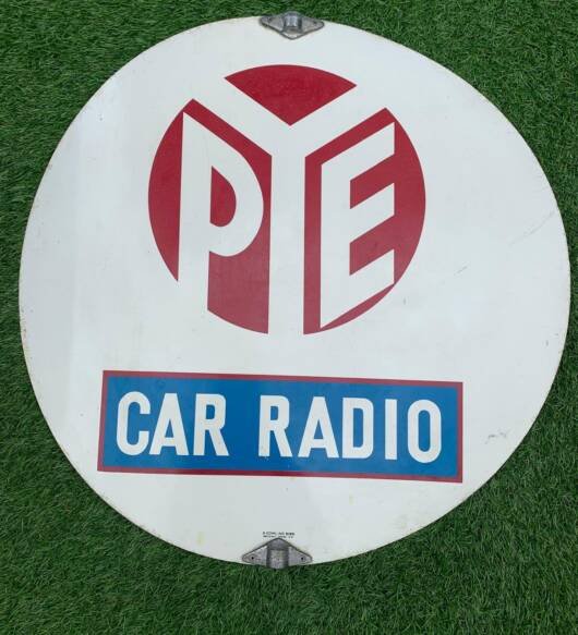 GENUINE PYE CAR RADIO Enamel Sign
