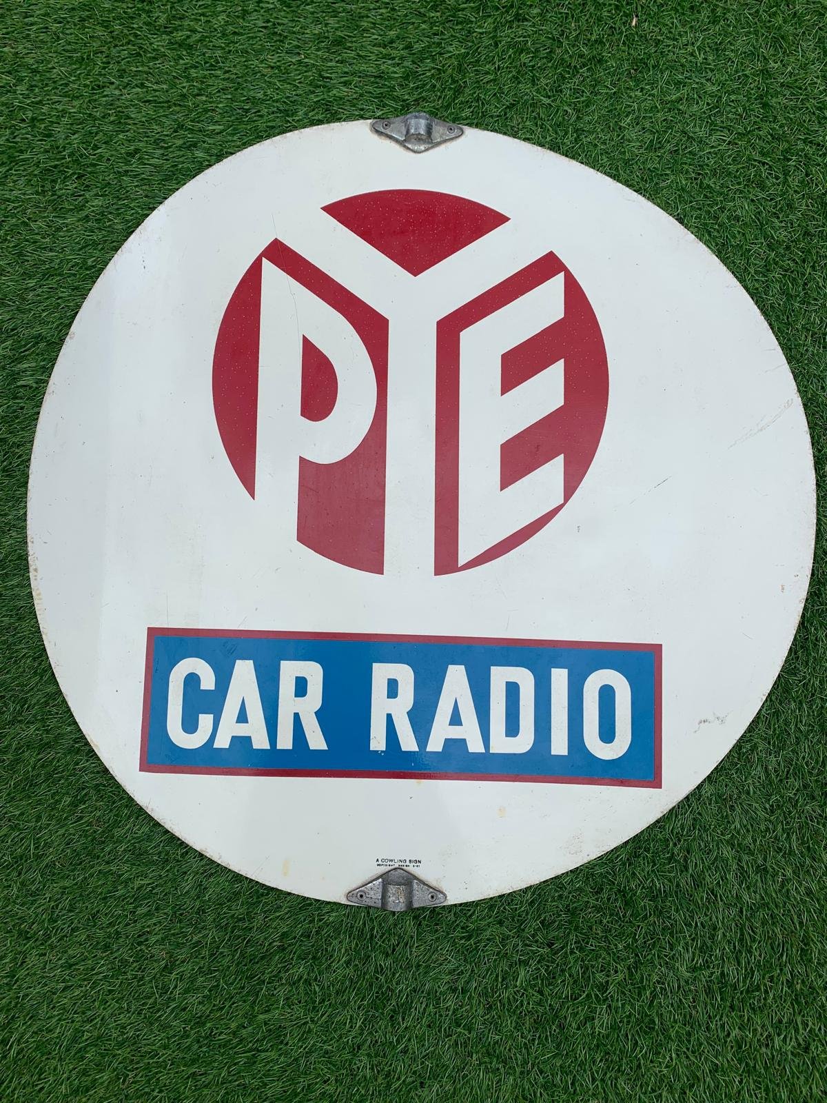 GENUINE PYE CAR RADIO Enamel Sign