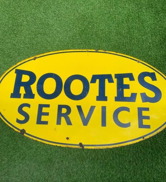 ROOTES SERVICE heavy enamel sign